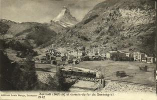 Zermatt, Chemin-de-fer du Gornergrat / general view, railway, train, mountain