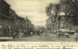 1904 East Orange (New Jersey), Main Street, Looking West from Prospect, M. Decker & Brother, tram