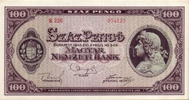 1945. 100P(5x) egymásutáni sorszámokkal T:I