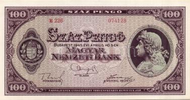 1945. 100P(5x) egymásutáni sorszámokkal T:I