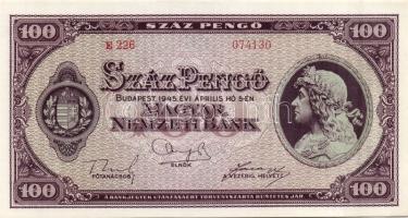 1945. 100P(5x) egymásutáni sorszámokkal T:I