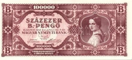 1946. 100.000.000MP(2x) + 10.000BP(3x) + 100.000.000BP(5x) összesen 10db T:I,I-