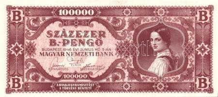 1946. 100.000.000MP(2x) + 10.000BP(3x) + 100.000.000BP(5x) összesen 10db T:I,I-