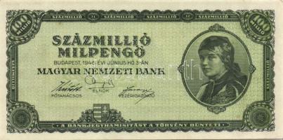 1946. 100.000.000MP(2x) + 10.000BP(3x) + 100.000.000BP(5x) összesen 10db T:I,I-