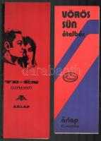 cca 1972-1978 5 db retró étlap. árlap, Utasellátó, presszók