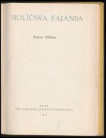 Ruzena Hrbková: Holícska fajansa. Bratislava, 1954, Tvar. Cseh nyelven. Kiadói kissé kopott kartonál...