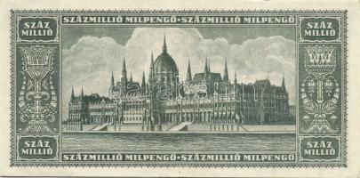 1946. 100.000.000MP papírránccal T:I- + 10.0000BP papírránccal T:II folt + 1000.000BP papírránccal T...