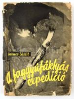 Jakucs László: A faggyúfáklyás expedíció. Bp., 1962, Sport. Kiadói félvászon-kötés, kiadói szakadozott, viseltes papír védőborítóban, egyébként jó állapotban.