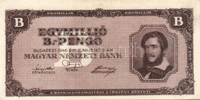 1945. 10.000P lemezhibás bélyeggel! T:II + 100.000.000MP(2x) + 10.000BP(1x) + 1000.000BP(4x) T:II+ c...