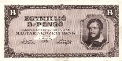 1945. 10.000P lemezhibás bélyeggel! T:II + 100.000.000MP(2x) + 10.000BP(1x) + 1000.000BP(4x) T:II+ c...