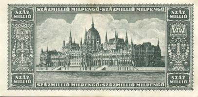 1945. 10.000P lemezhibás bélyeggel! T:II + 100.000.000MP(2x) + 10.000BP(1x) + 1000.000BP(4x) T:II+ c...