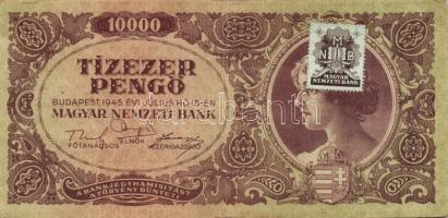 1945. 10.000P lemezhibás bélyeggel! T:II + 100.000.000MP(2x) + 10.000BP(1x) + 1000.000BP(4x) T:II+ c...