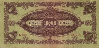 1945. 10.000P lemezhibás bélyeggel! T:II + 100.000.000MP(2x) + 10.000BP(1x) + 1000.000BP(4x) T:II+ c...