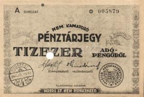 1946. teljes pénztárjegy sor 10.000AP benne többek között "vovatkozó" + kis "j" lemezhibák T:I + 100.000AP T:II+ csak egyszer hajtva + 1000.000AP T:II+ csak egyszer hajtva + 10.000.000AP T:I