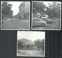 cca 1960-1970 Gyöngyös, 7 db városi  életkép, 12×12 cm