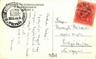 1938 Ipolyság, Sahy; "A Felvidék felszabadulásának első örömünnepe" bevonulás, honleányok ...