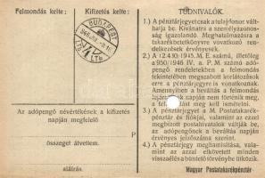 1946. teljes pénztárjegy sor 10.000AP benne többek között "vovatkozó" + kis "j" ...