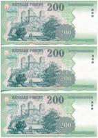 1998. 200Ft "FF" (3x) sorszámkövető T:I-