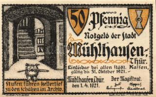 Német Birodalom/Weimari Köztársaság/ Mühlhausen 1921. 50Pf(5x) 5klf teljes sor T:I