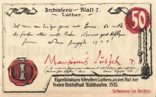 Német Birodalom/Weimari Köztársaság/ Mühlhausen 1921. 50Pf(5x) 5klf teljes sor T:I