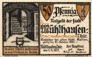 Német Birodalom/Weimari Köztársaság/ Mühlhausen 1921. 50Pf(5x) 5klf teljes sor T:I
