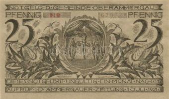 Német Birodalom/Weimari Köztársaság/ Oberammergau 1921. 25Pf + 50Pf + 75Pf 3klf, teljes sor T:I