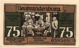 Német Birodalom/Weimari Köztársaság/ Neubrandenburg 1921. 25Pf(3x) + 50Pf(3x) + 75Pf(3x) összesen: 9klf db, teljes sor T:I