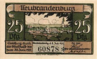 Német Birodalom/Weimari Köztársaság/ Neubrandenburg 1921. 25Pf(3x) + 50Pf(3x) + 75Pf(3x) összesen: 9...