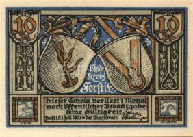 Német Birodalom/Weimari Köztársaság/ Forst 1921. 10Pf + 20Pf + 50Pf összesen: 4klf db, teljes sor T:I