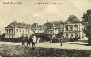 1914 Lengyel, Gróf Apponyi kastély nyugati része. Holub Ferenc kiadása (EB)