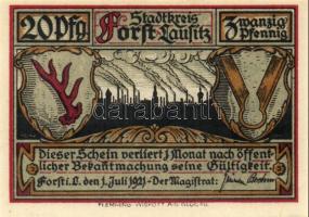 Német Birodalom/Weimari Köztársaság/ Forst 1921. 10Pf + 20Pf + 50Pf összesen: 4klf db, teljes sor T:...