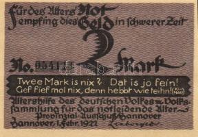 Német Birodalom/Weimari Köztársaság/ Hannover 1922. 2M + 3M + 5M + 10M + 20M 5klf, teljes sor T:I