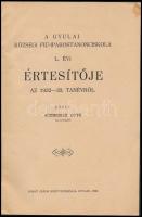 1933 A gyulai Községi Fiú Iparostanonciskola 50. évi jubiláris értesítője. 1883-1933. Közli: Schreib...