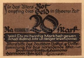 Német Birodalom/Weimari Köztársaság/ Hannover 1922. 2M + 3M + 5M + 10M + 20M 5klf, teljes sor T:I