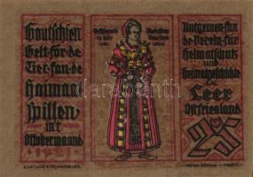 Német Birodalom/Weimari Köztársaság/ Leer 1921. 25Pf + 50Pf(2x) + 75Pf(2x) + 1M 6klf, teljes sor T:I