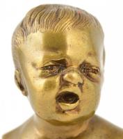 Síró és nevető puttó büszt, bronz, jelzés nélkül, egyik javított, m: 8 cm (2×)