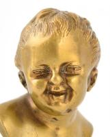 Síró és nevető puttó büszt, bronz, jelzés nélkül, egyik javított, m: 8 cm (2×)