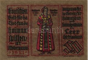 Német Birodalom/Weimari Köztársaság/ Leer 1921. 25Pf + 50Pf(2x) + 75Pf(2x) + 1M 6klf, teljes sor T:I