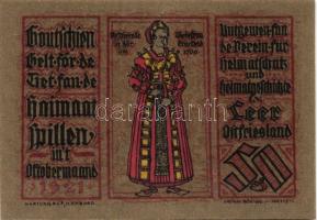 Német Birodalom/Weimari Köztársaság/ Leer 1921. 25Pf + 50Pf(2x) + 75Pf(2x) + 1M 6klf, teljes sor T:I