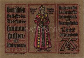 Német Birodalom/Weimari Köztársaság/ Leer 1921. 25Pf + 50Pf(2x) + 75Pf(2x) + 1M 6klf, teljes sor T:I