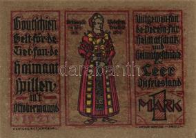 Német Birodalom/Weimari Köztársaság/ Leer 1921. 25Pf + 50Pf(2x) + 75Pf(2x) + 1M 6klf, teljes sor T:I