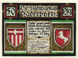 Német Birodalom/Weimari Köztársaság/ Paderborn 1921. 50Pf + 75Pf + 1M + 2M 4klf db, teljes sor T:I