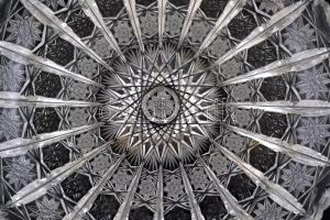 Csiszolt ólomkristály tál, hibátlan, jelzés nélkül, d:28,5 cm