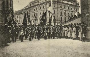 Budapest, IV. Károly király koronázása, a főváros küldöttsége Bárczy polgármesterrel