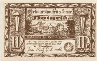 Német Birodalom/Weimari Köztársaság/ Helmarshaufen 1921. 50Pf + 1M + 2M 3klf, teljes sor T:I