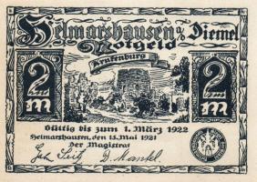 Német Birodalom/Weimari Köztársaság/ Helmarshaufen 1921. 50Pf + 1M + 2M 3klf, teljes sor T:I