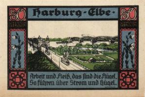 Német Birodalom/Weimari Köztársaság/ Harburg 1921. 50Pf(4x)4klf, teljes sor T:I