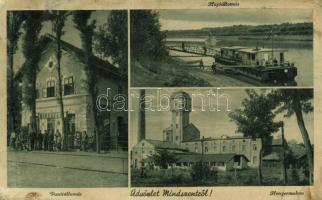 Mindszent, Vasútállomás, Hajóállomás, kerékpár, Hengermalom (kopott sarok / worn corner)