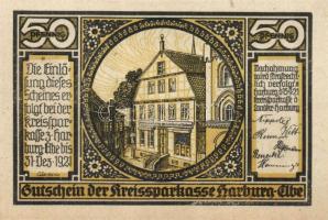 Német Birodalom/Weimari Köztársaság/ Harburg 1921. 50Pf(4x)4klf, teljes sor T:I