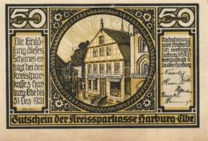 Német Birodalom/Weimari Köztársaság/ Harburg 1921. 50Pf(4x)4klf, teljes sor T:I